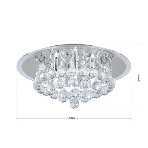 Gloria Mennyezeti lámpa Króm Modern kristály 38 cm