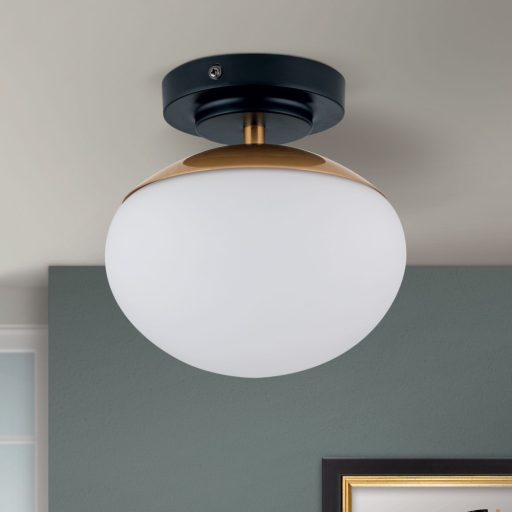 Josephine Mennyezeti lámpa 1x E27 Fekete/ matt arany Retro 18 cm