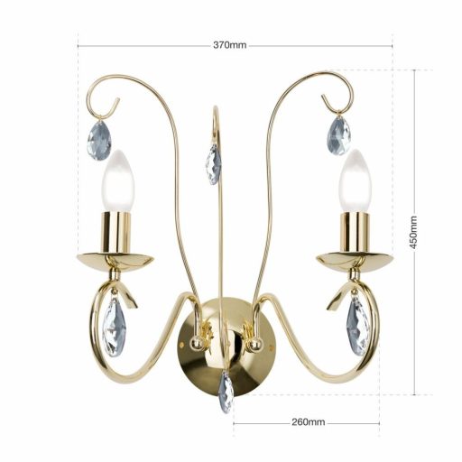 Alessia Fali lámpa Arany Modern kristály