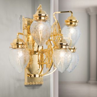 Budapest Fali lámpa 5x E27 Arany Szecessziós