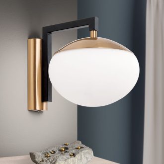 Josephine Fali lámpa 1x E27 Matt fekete/matt arany Retro