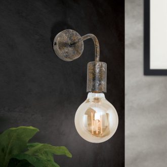 Retro Fali lámpa 1x E27 Antik barna Vintage