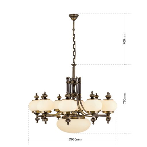 Wiener nostalgie Csillár 11x E27 Patina Klasszikus 96 cm