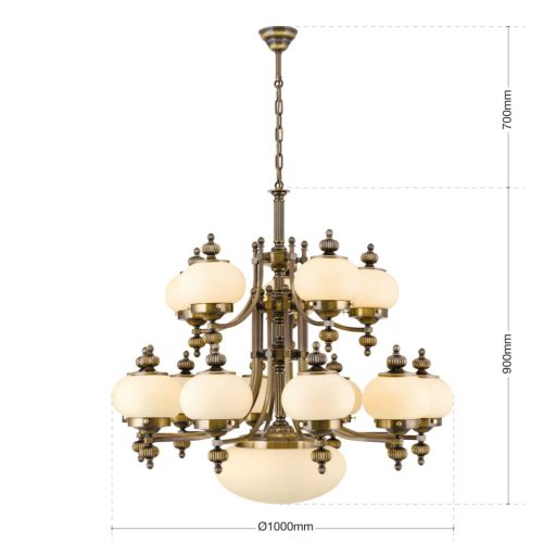 Wiener nostalgie Csillár 16x E27 Patina Klasszikus 100 cm