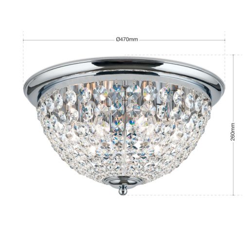 Plafond Mennyezeti lámpa 6x E27 Króm Klasszikus 47 cm