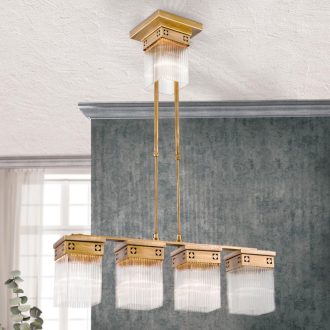 Art quatro Függőlámpa 5x E27 Antik bronz Jugendstil