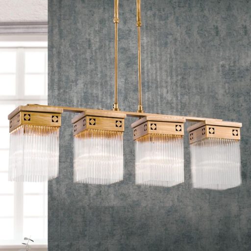 Art quatro Függőlámpa 5x E27 Antik bronz Jugendstil