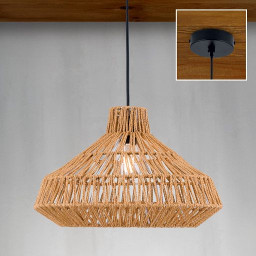 Basset Függőlámpa 1x E27 Fekete Skandináv 40 cm