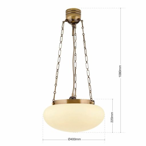 Wiener nostalgie Függő lámpa 1x E27 Patina Klasszikus 40 cm