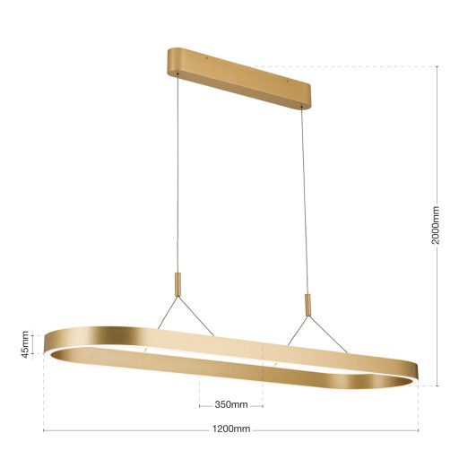 Carrara Led függőlámpa Matt arany Minimál