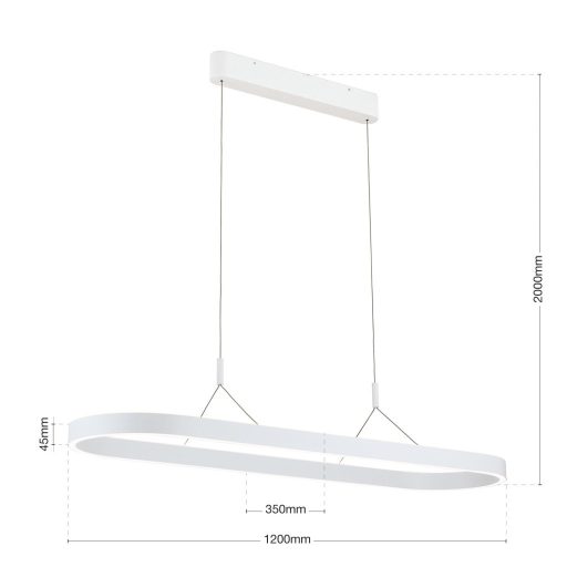 Carrara Led függőlámpa Matt fehér Minimál