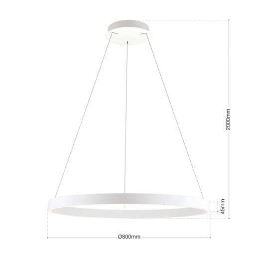 Kolk Függőlámpa Fehér Minimál 80 cm