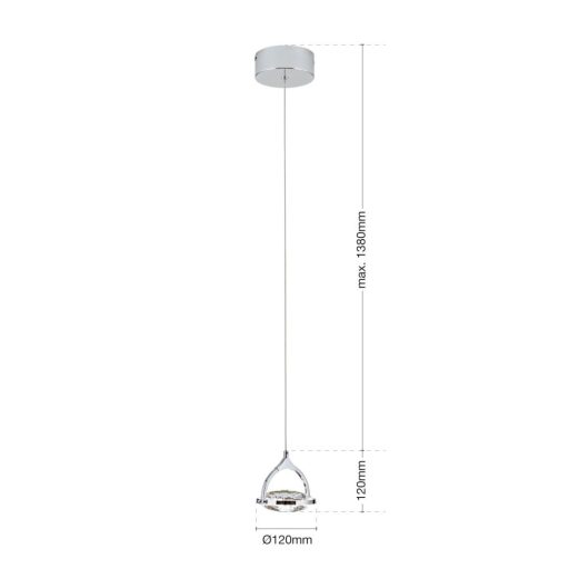 Moon Függőlámpa Arany Modern kristály 12 cm