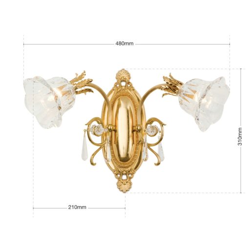 Boheme Fali lámpa 1x G9 Arany Klasszikus kristály