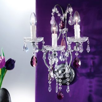 Verona Fali lámpa 3x E14 Antik ezüst Klasszikus kristály