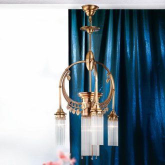 Adele Csillár 4x E14 Antik bronz Szecessziós 52 cm