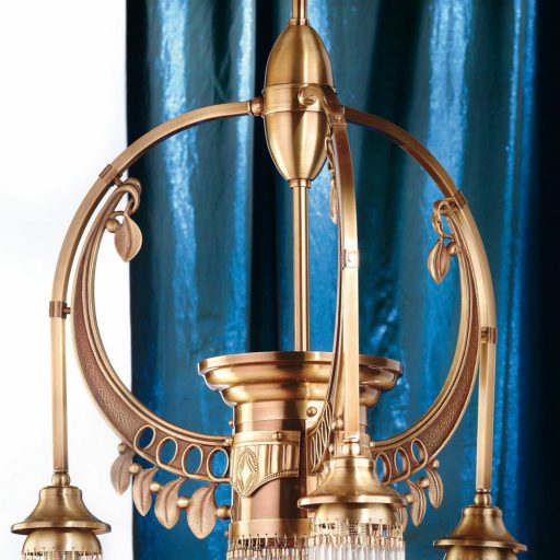 Adele Csillár 4x E14 Antik bronz Szecessziós 52 cm