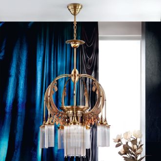 Adele Csillár 10x E14+E27 Bronz Szecessziós 88 cm