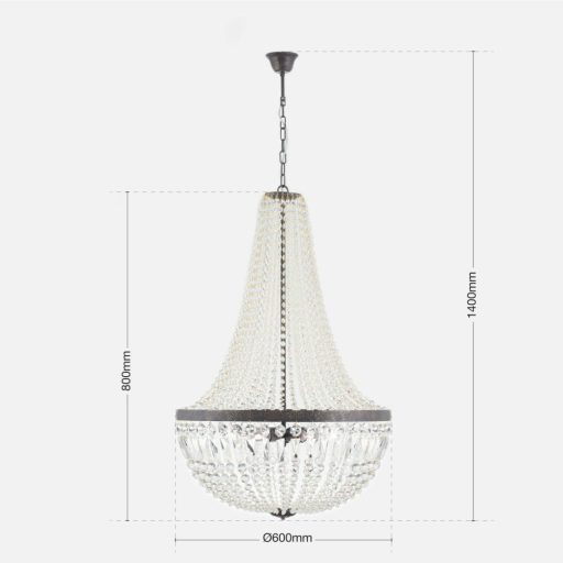 Arila Csillár Patina Klasszikus kristály 60 cm