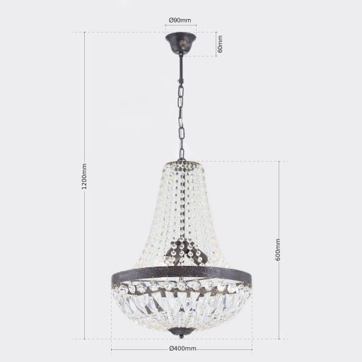 Arila Csillár Patina Klasszikus kristály 40 cm