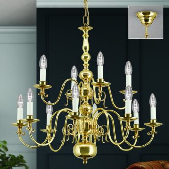 Flamand Csillár 12x E14 Réz Klasszikus 75 cm
