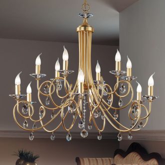 Giada Csillár 6x E14 Matt arany Modern kristály 106 cm