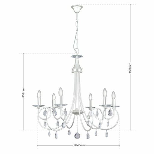 Giada Csillár Matt ezüst Modern kristály 74 cm