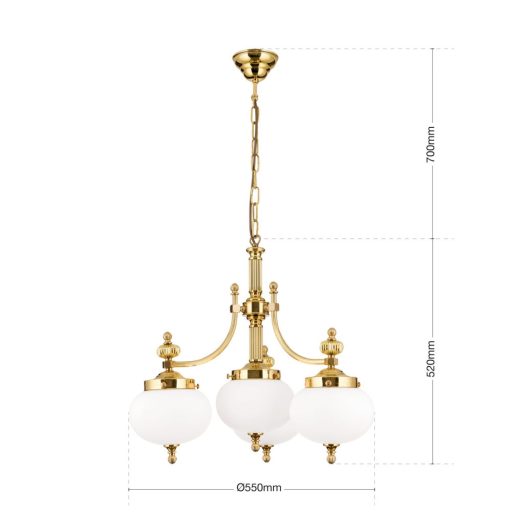 Wiener nostalgie Csillár 4x E27 Sárgaréz Klasszikus 55 cm