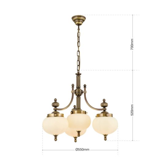 Wiener nostalgie Csillár 4x E27 Sárgaréz Klasszikus 55 cm