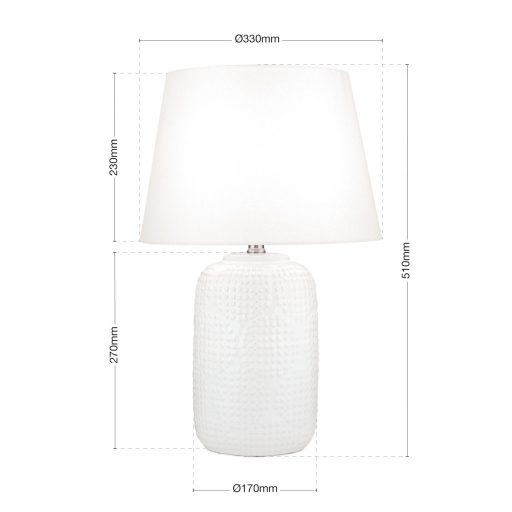 Coral Asztali lámpa 1x E27 Fehér Modern 33 cm