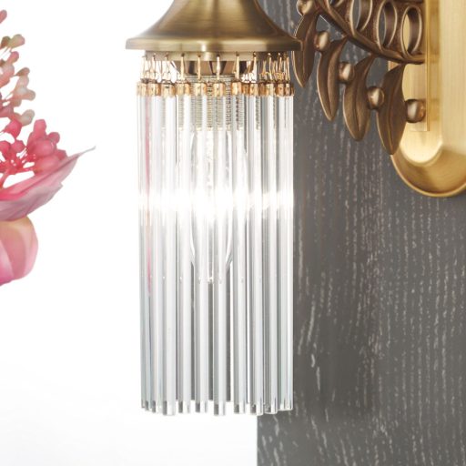 Adele Fali lámpa 1x E14 Bronz Klasszikus kristály