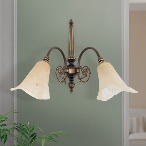 Tosca Fali lámpa 2x E14 Patina Klasszikus