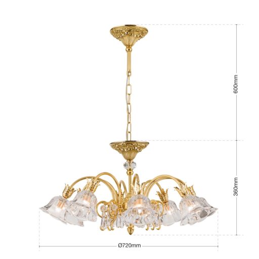 Boheme Csillár 8x G9 Arany Klasszikus kristály 72 cm