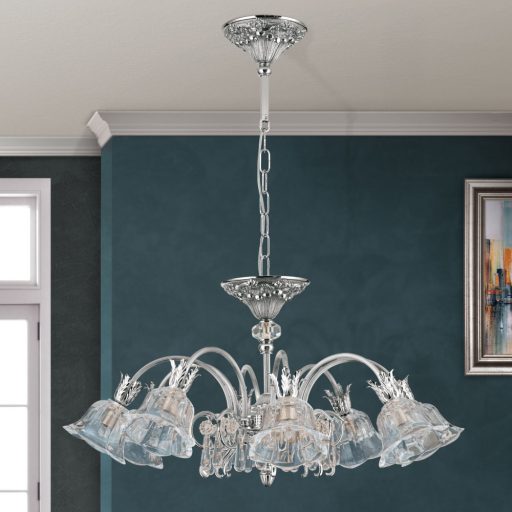 Boheme Csillár 8x G9 Ezüst Klasszikus kristály 72 cm