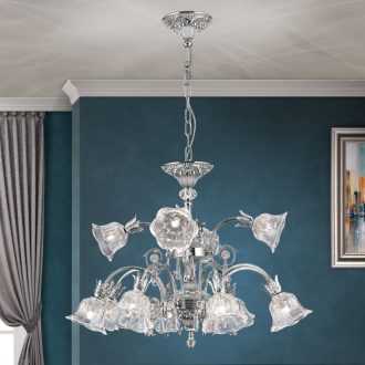 Boheme Csillár 12x G9 Ezüst Klasszikus kristály 76 cm