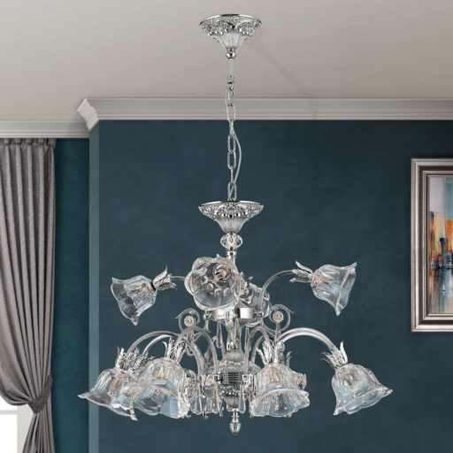 Boheme Csillár 12x G9 Ezüst Klasszikus kristály 76 cm
