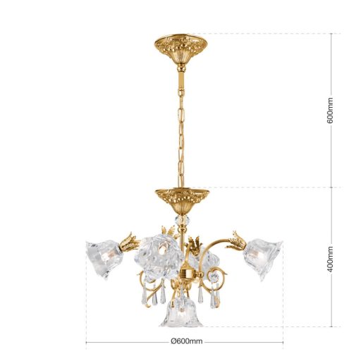 Boheme Csillár 5x G9 Arany Klasszikus kristály 60 cm