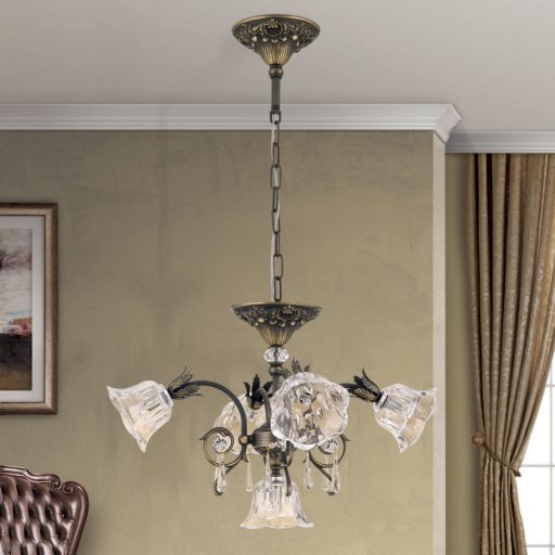 Boheme Csillár 5x G9 Antik patina Klasszikus kristály 60 cm