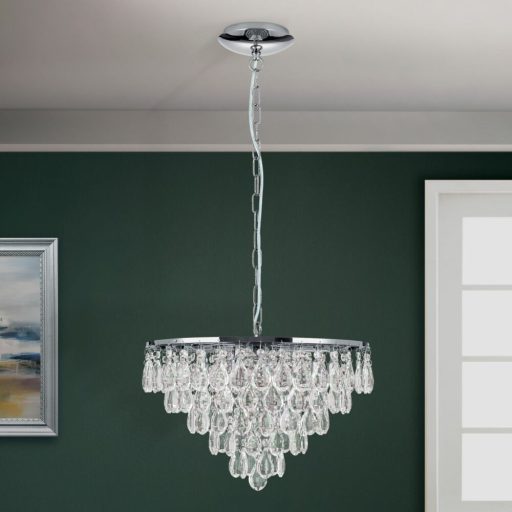 Celeste Csillár 12x G4 Króm Modern kristály 45 cm