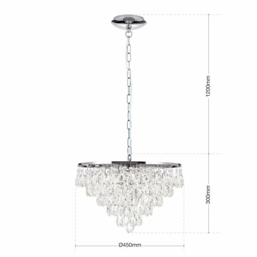 Celeste Csillár 12x G4 Króm Modern kristály 45 cm