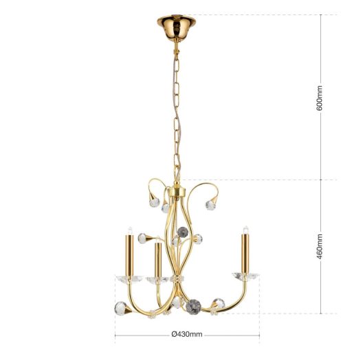 Emeritage Csillár 3x G9 Arany Klasszikus 43 cm