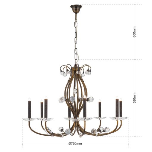 Emeritage Csillár 8x G9 Antik Klasszikus 76 cm