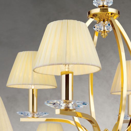 Avala Csillár 12x E14 Arany Klasszikus kristály 113 cm