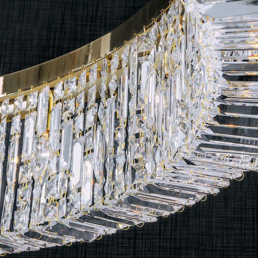 Ring Csillár 16x E14 Arany Modern kristály 140 cm