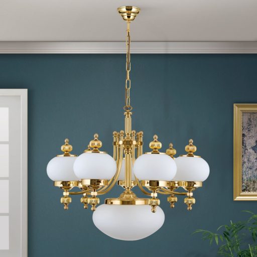 Wiener nostalgie Csillár 8x E27 Sárgaréz Klasszikus 74 cm