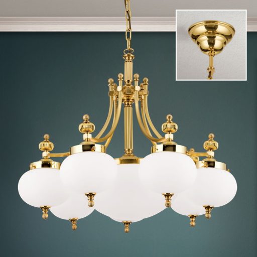 Wiener nostalgie Csillár 8x E27 Sárgaréz Klasszikus 74 cm