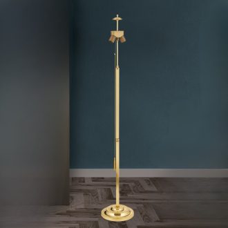   Klasszikus állólámpa ernyő nélkül, fényes sárgaréz, 155,5 cm