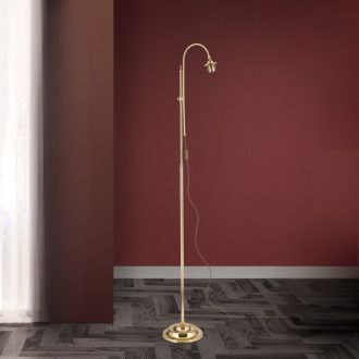   Klasszikus állólámpa ernyő nélkül, fényes sárgaréz, 168,5 cm