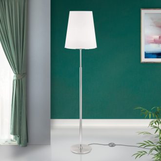 KONUS modern állólámpa, szatén nikkel, 160 cm