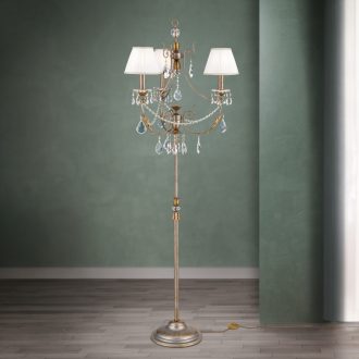 MIRAMARE klasszikus állólámpa, ezüst-arany, 178 cm